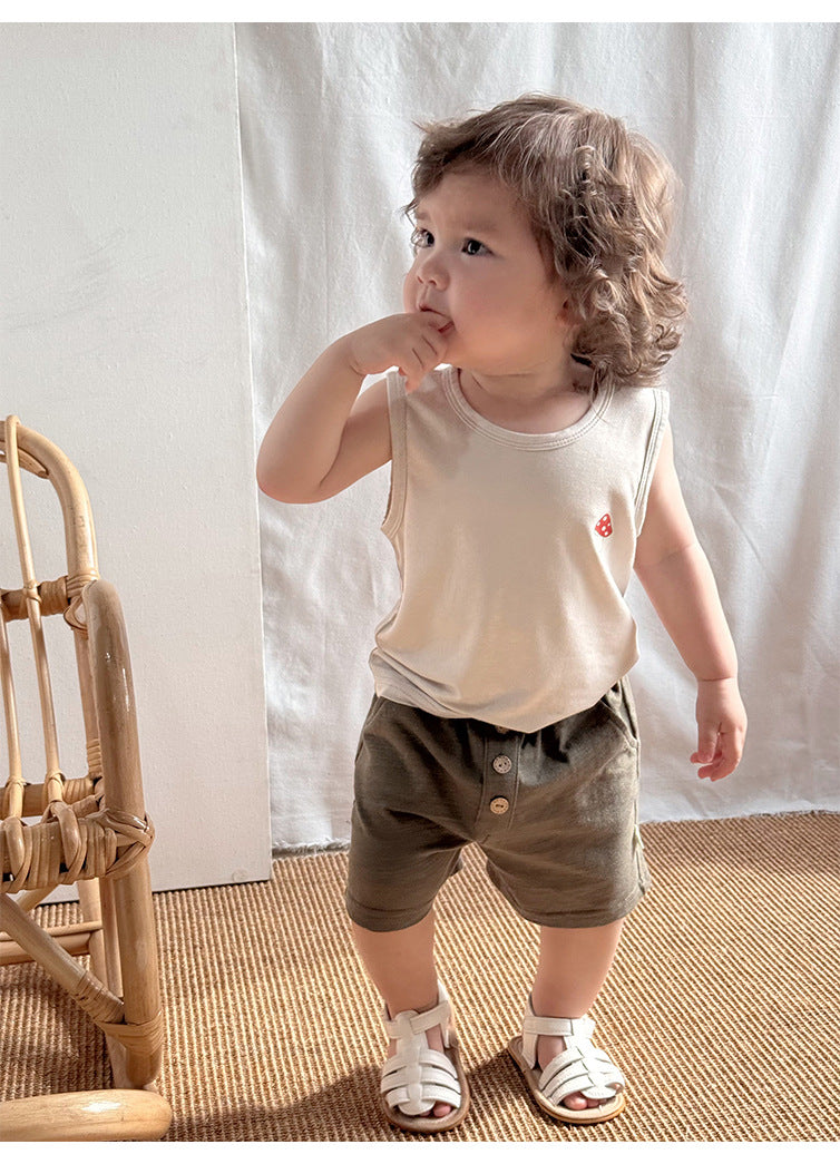 【BABY】夏新作 北欧風 キャラクタープリントノースリーブTシャツSK091306