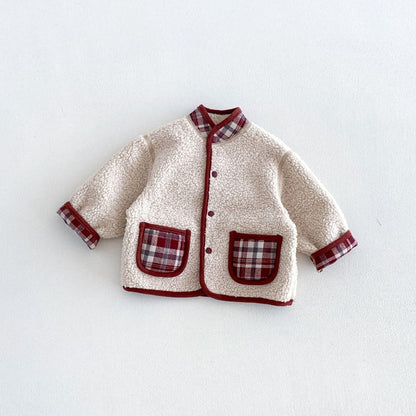 【BABY&KID】冬新作リバーシブルチェックボアジャケット、折り返しパンツSK107721
