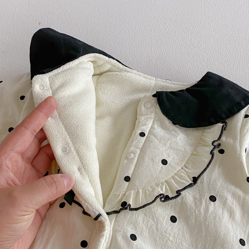 【BABY】冬新作ドット裏起毛カバーオールSK102712