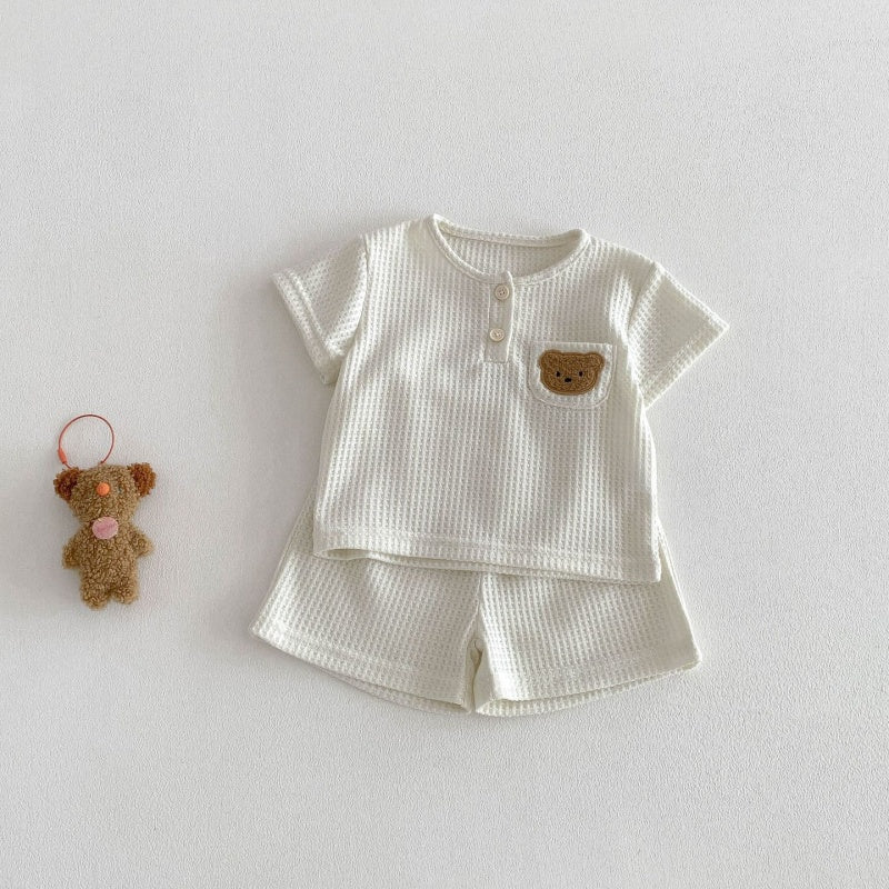 【BABY&KID】夏新作ワッフルくまセットアップSK105019