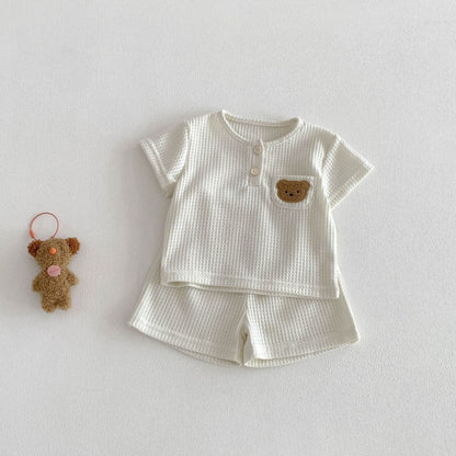 【BABY&KID】夏新作ワッフルくまセットアップSK105019