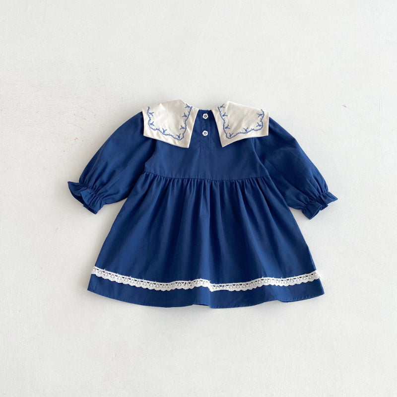 【BABY&KID】レースラペル刺繍ワンピースSK011018