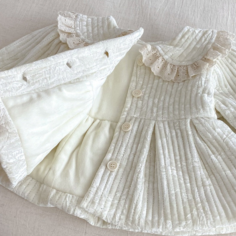 【BABY】冬新作フリル襟裏起毛ジャケットSK102725