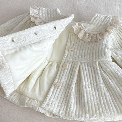 【BABY】冬新作フリル襟裏起毛ジャケットSK102725