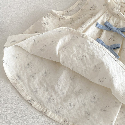 【BABY】夏新作小花柄ノースリーブトップス＆レース裾パンツSK104522