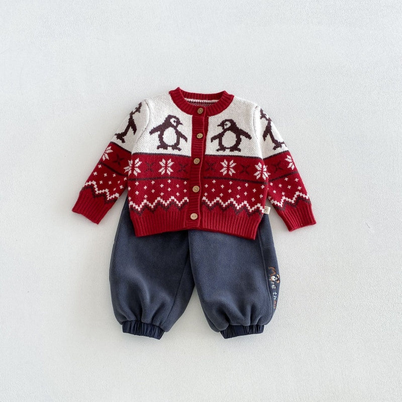 【BABY&KID】冬新作ペンギンニットカーディガンSK108504