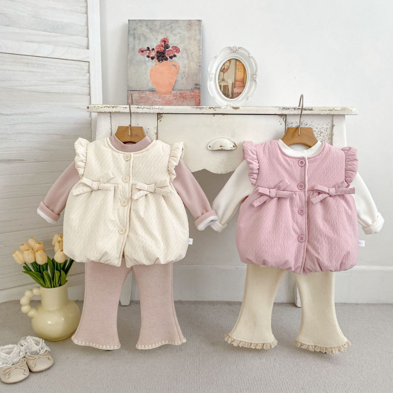 【BABY&KID】冬新作蝶結び裏起毛ベストSK102734