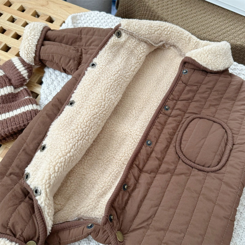 【BABY】冬新作 無地裏起毛カバーオールSK102415
