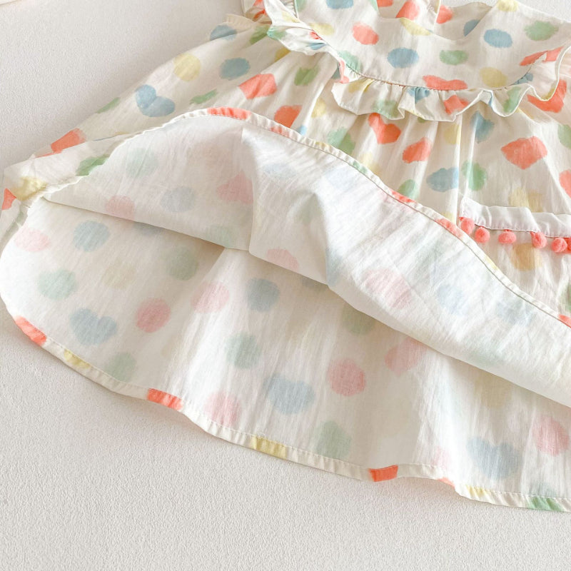 【BABY&KID】夏新作 カラフルドットワンピースSK070503