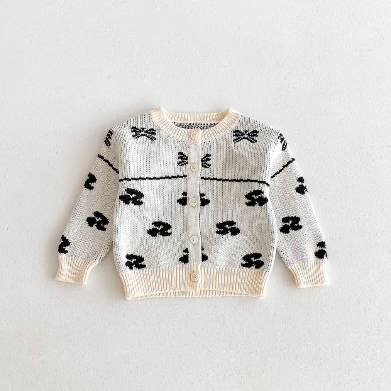 【BABY&KID】花柄ニットカーディガンSK092925