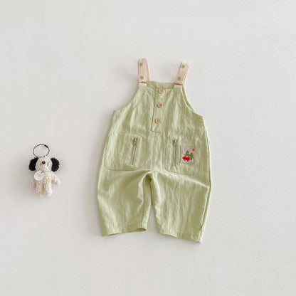 【BABY&KID】韓国風ワッペンサロペットパンツSK103502