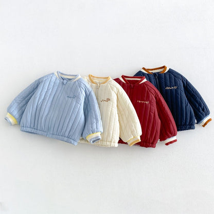 【BABY&KID】冬新作刺繍厚手中綿ジャケット、デニムパンツSK107722