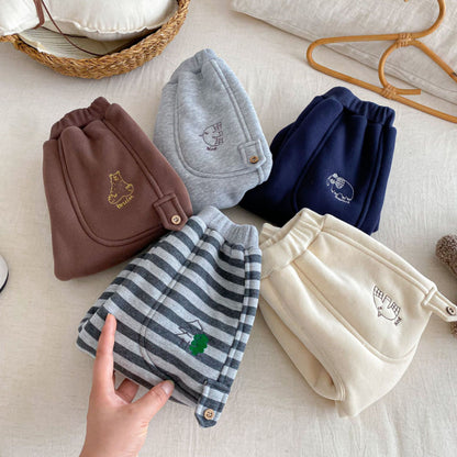 【BABY&KID】冬新作とりさん刺繍あったかパンツSK103023