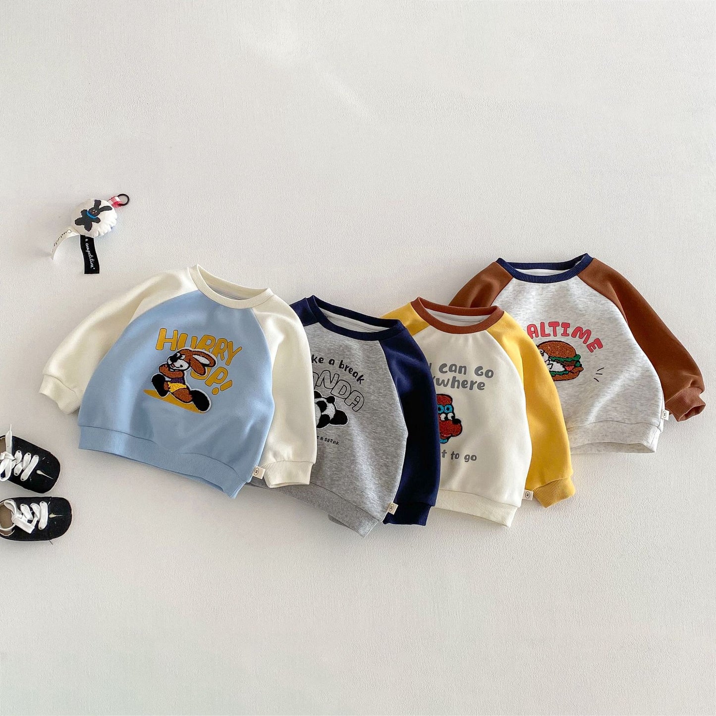 【BABY&KID】タオル刺繍カートゥーンスウェットSK103505