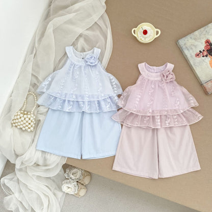【BABY&KID】夏新作刺繍チュールセットアップSK106505