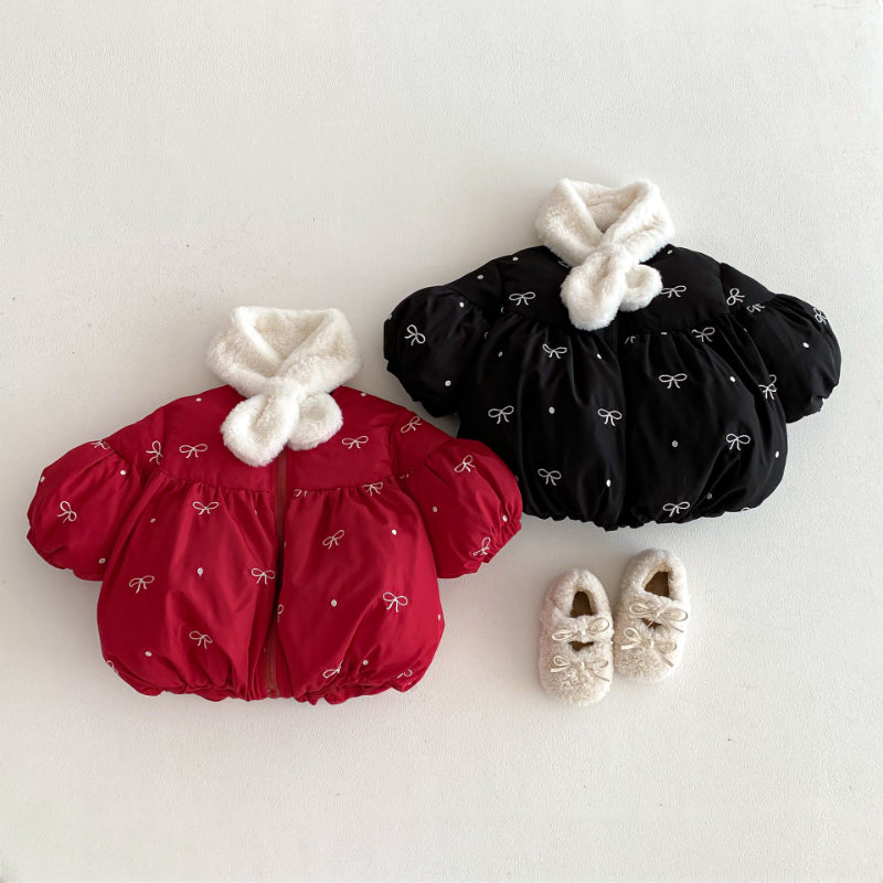 【BABY&KID】冬新作蝶結び刺繍中綿アウターSK103022