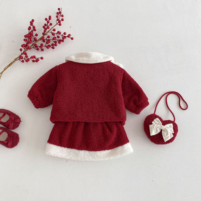 【BABY&KID】冬新作蝶結びカラーコート＆スカートSK103020