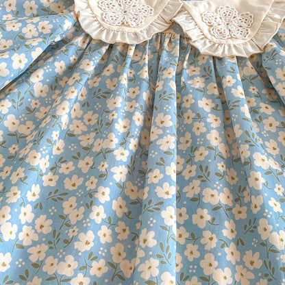 【姉妹服】花刺繍襟ロンパース、ワンピースSK101135