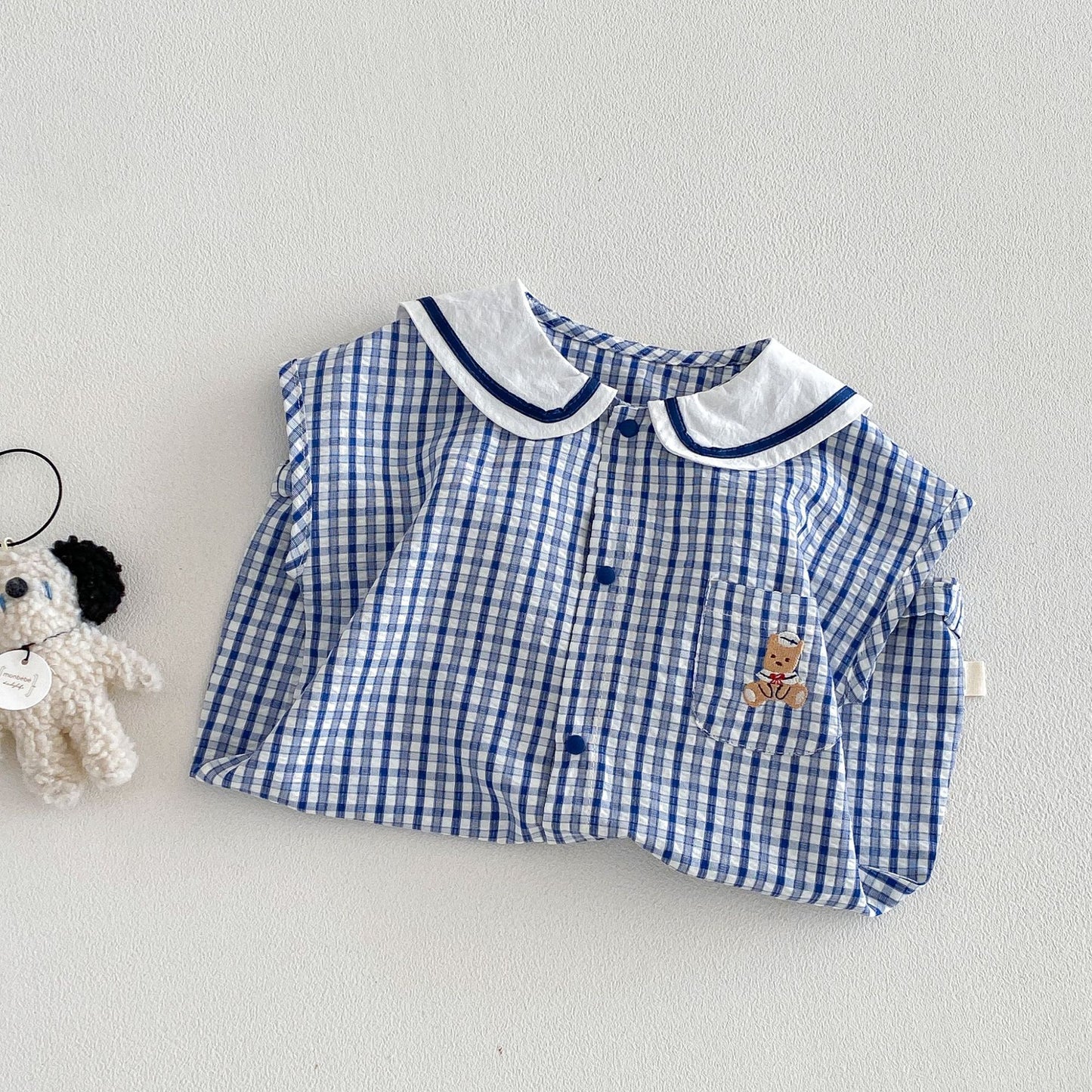 【BABY&KID】夏新作 くまチェックカバーオールSK105119