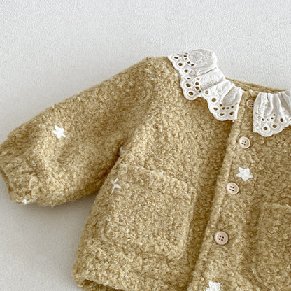 【BABY】冬新作星柄ボアジャケット、フリルレギンスSK107619