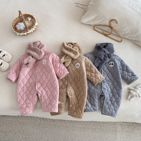 【BABY】カートゥンキルティングカバーオール＆ネックウォーマーセットSK102922