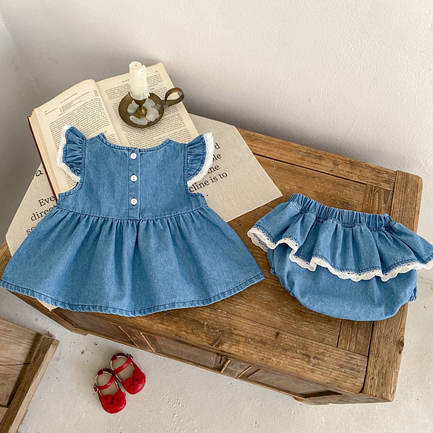 【BABY】夏新作 チェリー刺繍ロンパースorセットアップSK062709