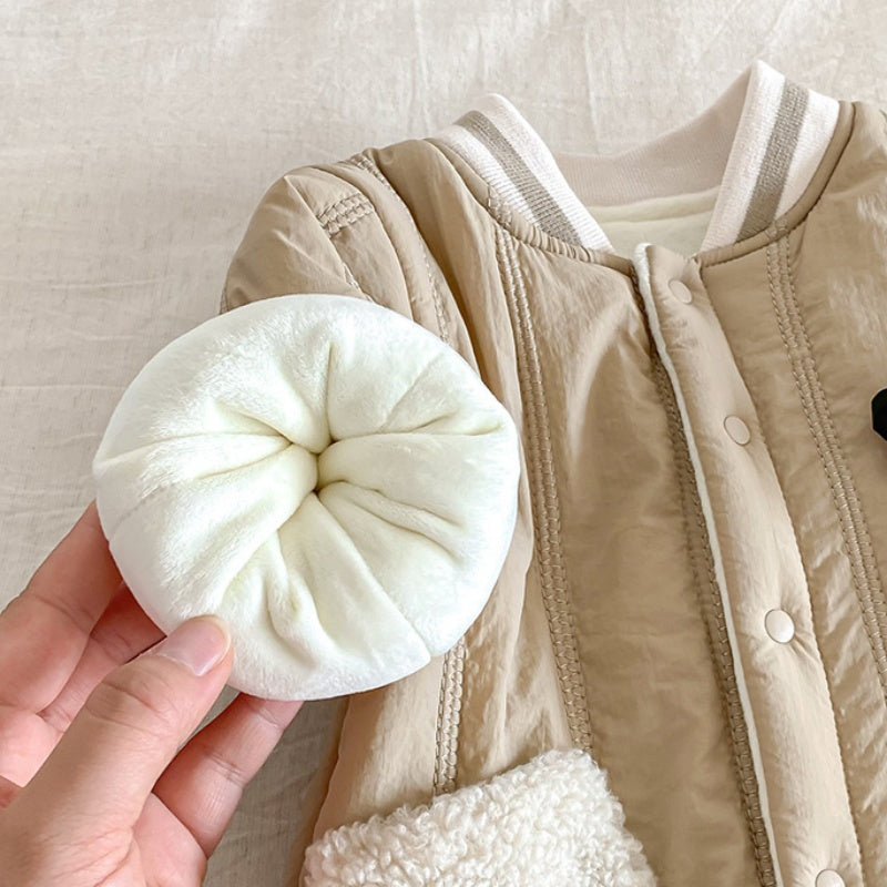 【BABY】冬新作くまさん裏起毛カバーオールSK102716