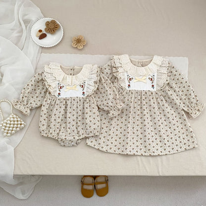 【BABY&KID】フレンチ小花柄ロンパース、ワンピースSK107917