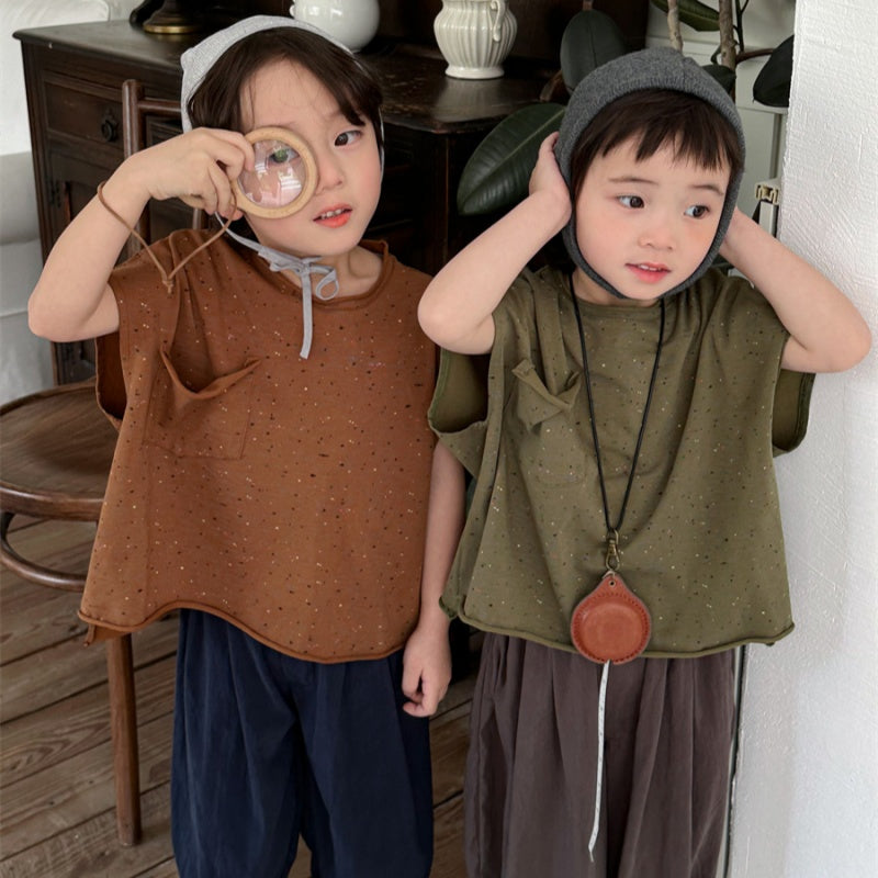 【BABY&KID】夏新作 切りっぱなし半袖TシャツSK080507