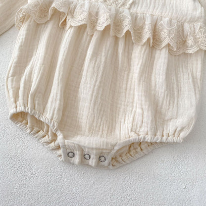 【BABY】レース花刺繡ロンパースSK030614