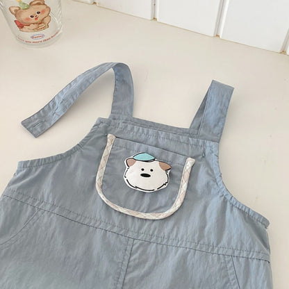 【BABY】いぬチェックシャツ&いぬサロペットパンツSK100427