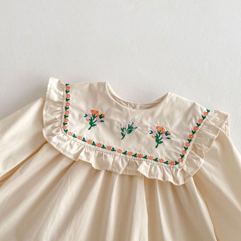 【BABY&KID】ビッグカラー刺繍ワンピースSK011011