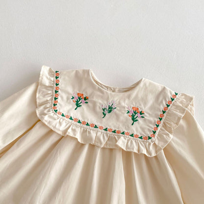 【BABY&KID】ビッグカラー刺繍ワンピースSK011011