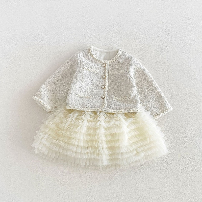 【BABY&KID】ツイード風アウター、ワンピース、ニットSK108114