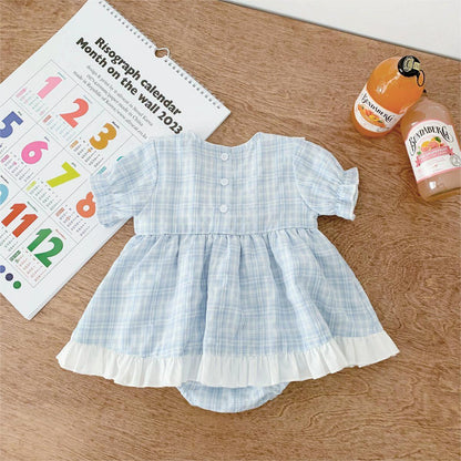 【BABY】夏新作 フリル付きハート柄ロンパースワンピースSK072603