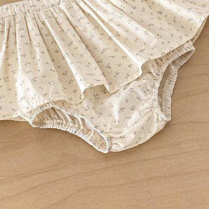 【BABY】ライトブルーニットカーディガン＆小花柄ブルマSK103712