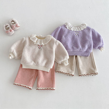 【BABY&KID】冬新作刺繍入りあったかカジュアルパンツSK103028