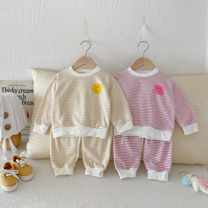 【BABY&KID】にこちゃんボーダーセットアップSK104017