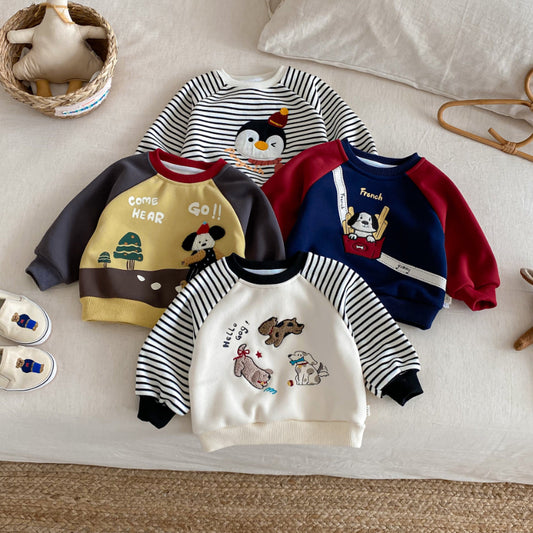 【BABY&KID】冬新作キャラクター刺繍あったかトレーナーSK102533