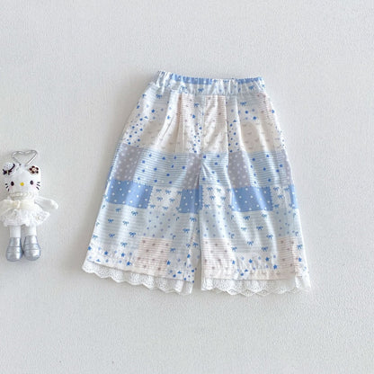【BABY&KID】夏新作総柄フリルストレートパンツSK105909