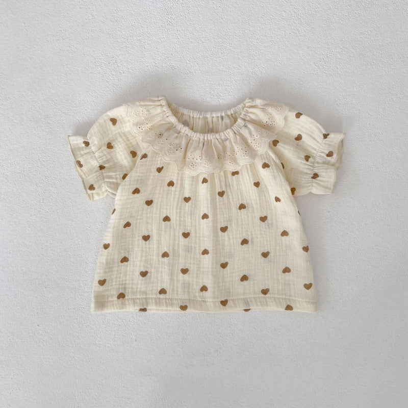 【BABY&KID】夏新作 ハートプリントセットアップ、ワンピースSK104929