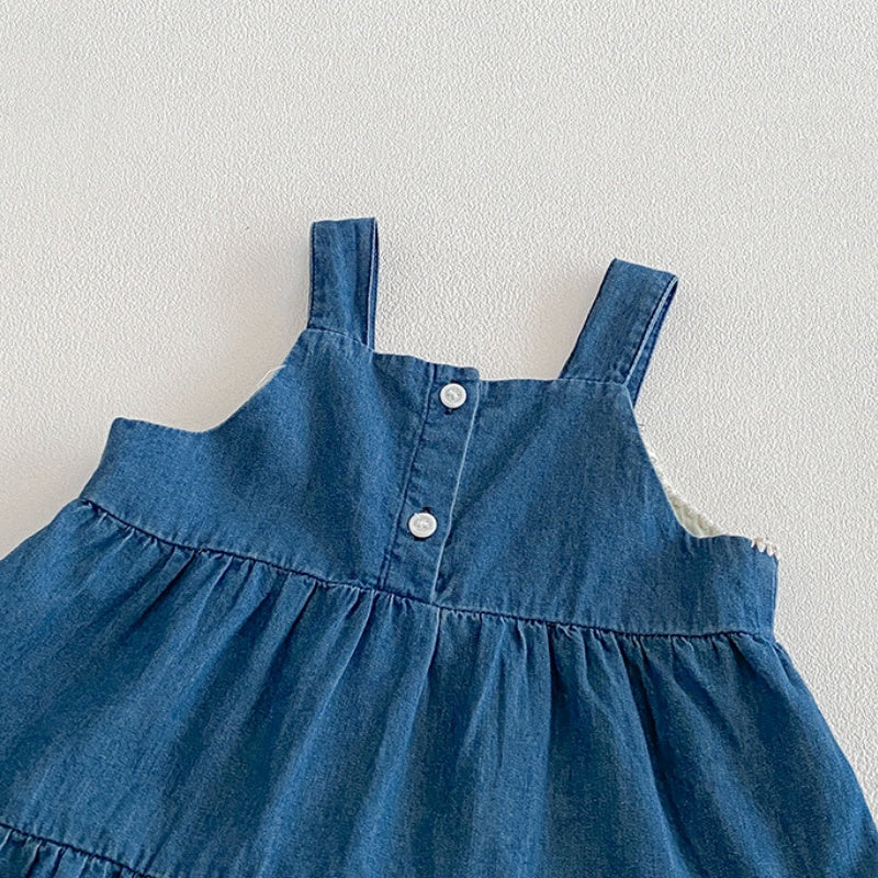 【BABY】夏新作カートゥーン刺繍デニムセットアップSK105312