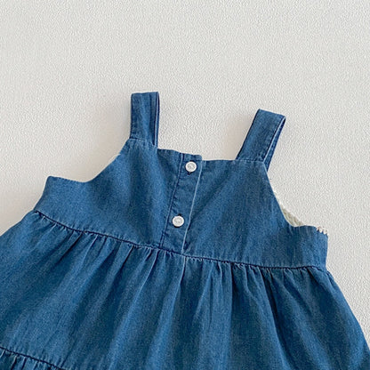 【BABY】夏新作カートゥーン刺繍デニムセットアップSK105312