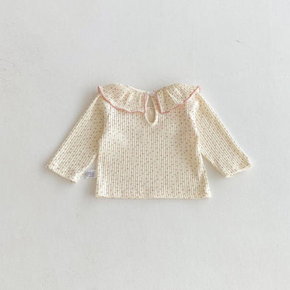 【BABY】プリント長袖フリル襟TシャツSK100823