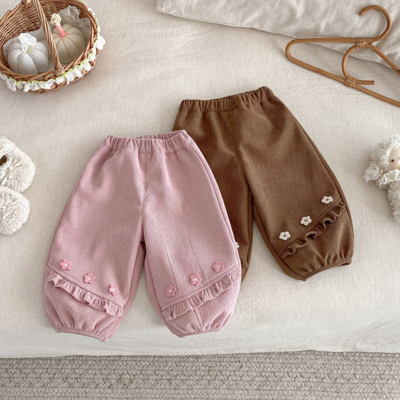 【BABY&KID】冬新作小花裏起毛パンツSK102519