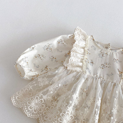 【BABY】小花柄レースロンパースSK103604