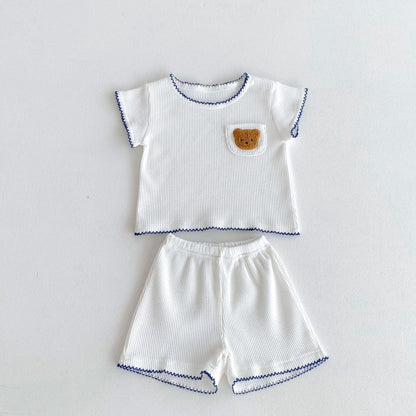 【BABY】夏新作 くま刺繍セットアップSK080305
