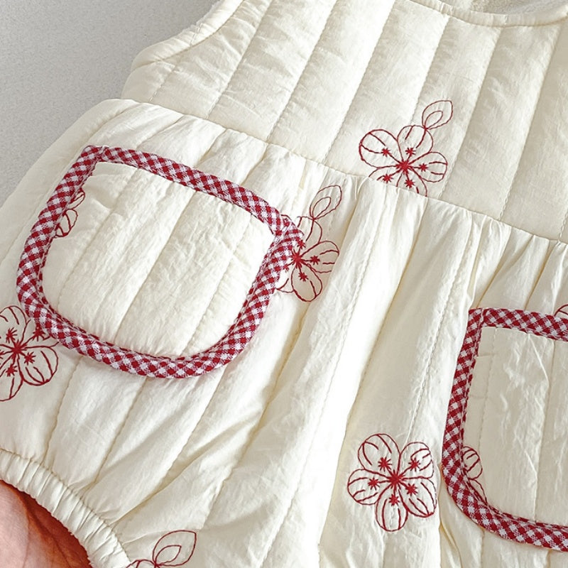 【BABY】冬新作刺繍裏起毛ロンパース、ニットトップスSK108305