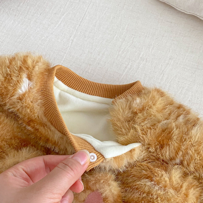 【BABY】韓国風キャット柄もこもこカバーオールSK102928