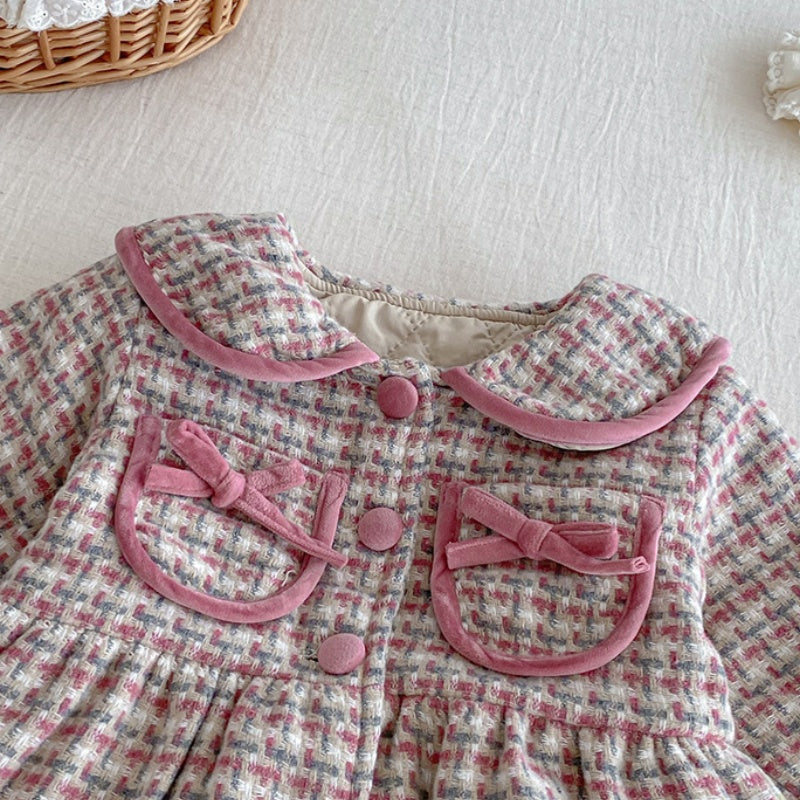 【BABY】冬新作チェック柄ウール中綿コートSK102722